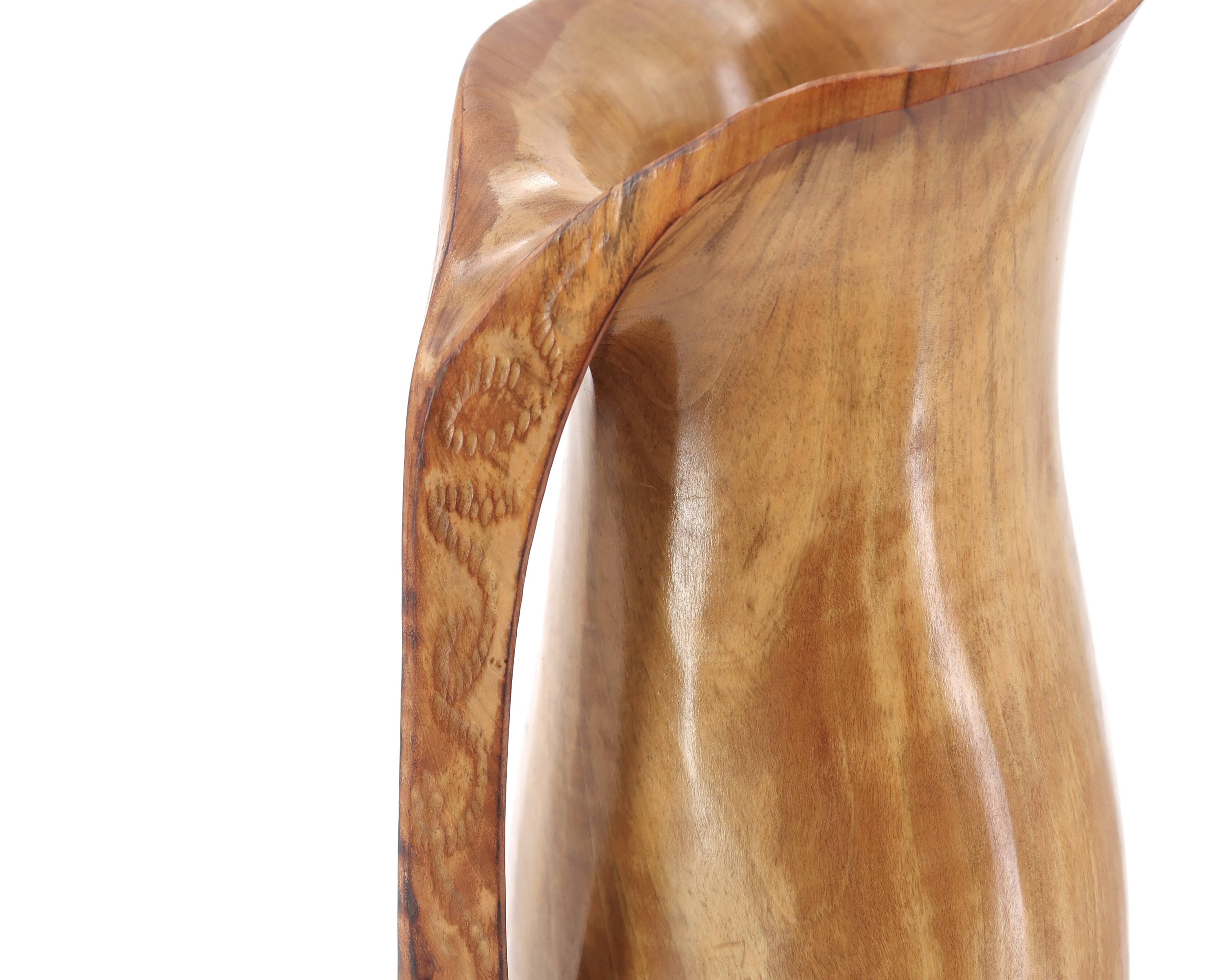 Sculptural wooden pitcher, 1960s