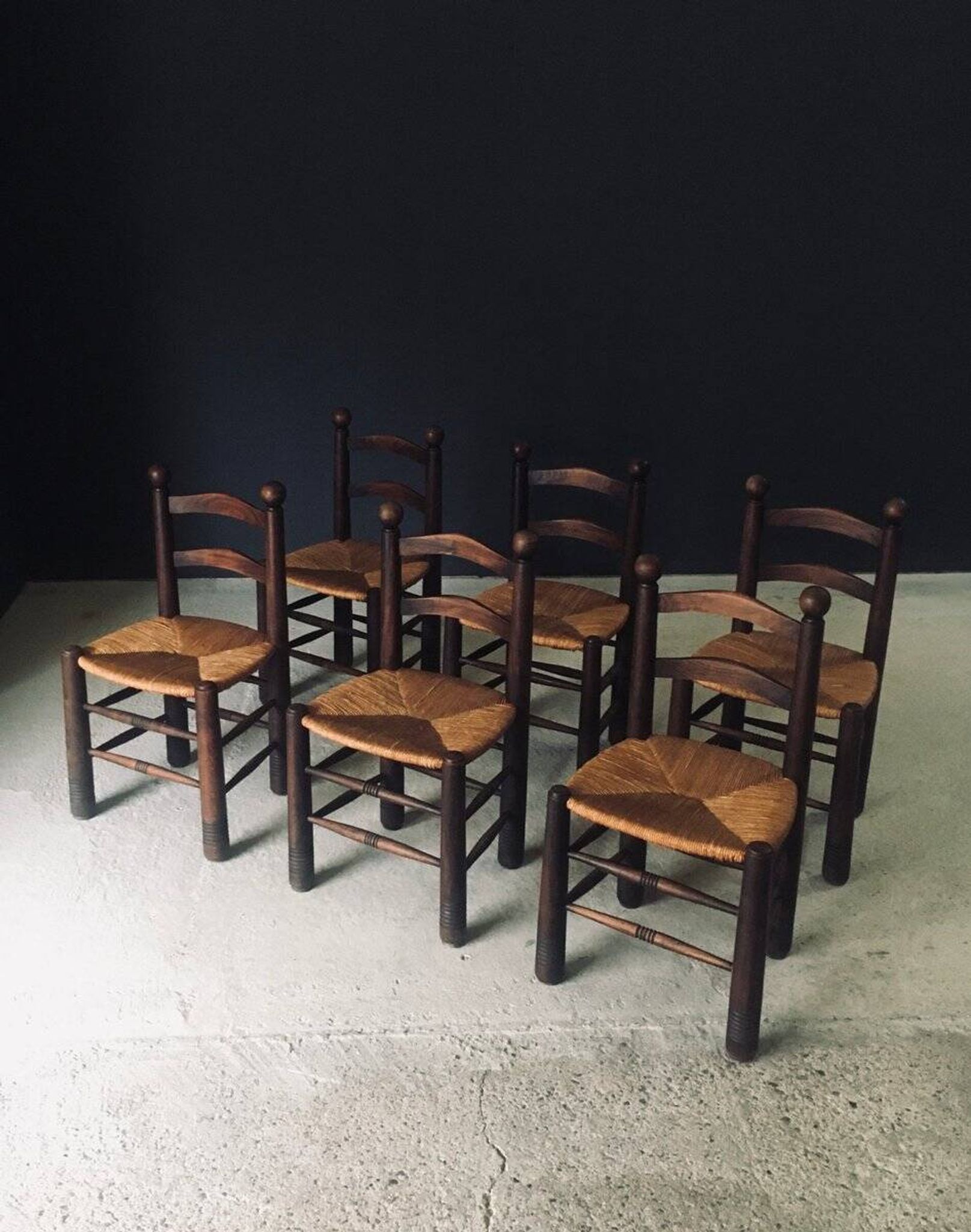 French Provincial Dining Chairs by Charles Dudouyt, France, 1940s, Set of 6