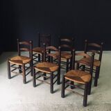 French Provincial Dining Chairs by Charles Dudouyt, France, 1940s, Set of 6