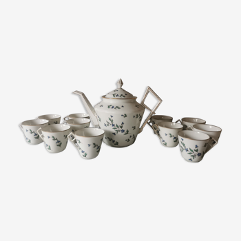 Porcelain barbel tea set Limoges Guérin
