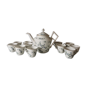 Porcelain barbel tea set Limoges Guérin
