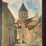 Oil on canvas saint-hilaire-des-loges robert gougnard 20th century