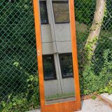 Vintage art deco concave wooden mirror 180cm