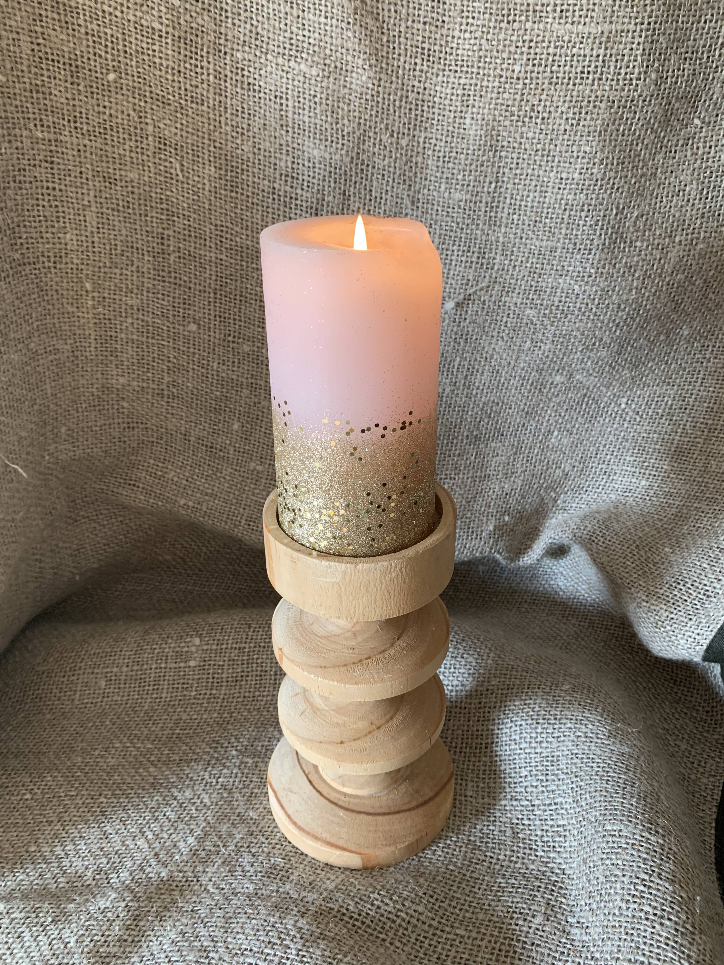 Wooden candle holder