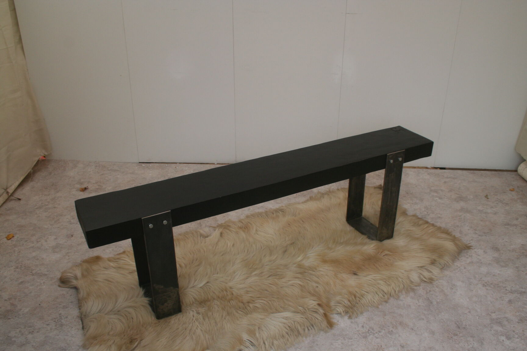 Wood and metal bench