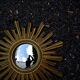 Mid-century style gold resin witch's eye sunburst mirror