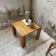 Square pine coffee table from the 70s revival