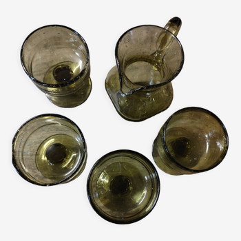 Bubbled glass punch set