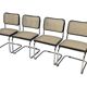 Ensemble de 4 chaises vintage modèle Cesca B32 en noir et chrome