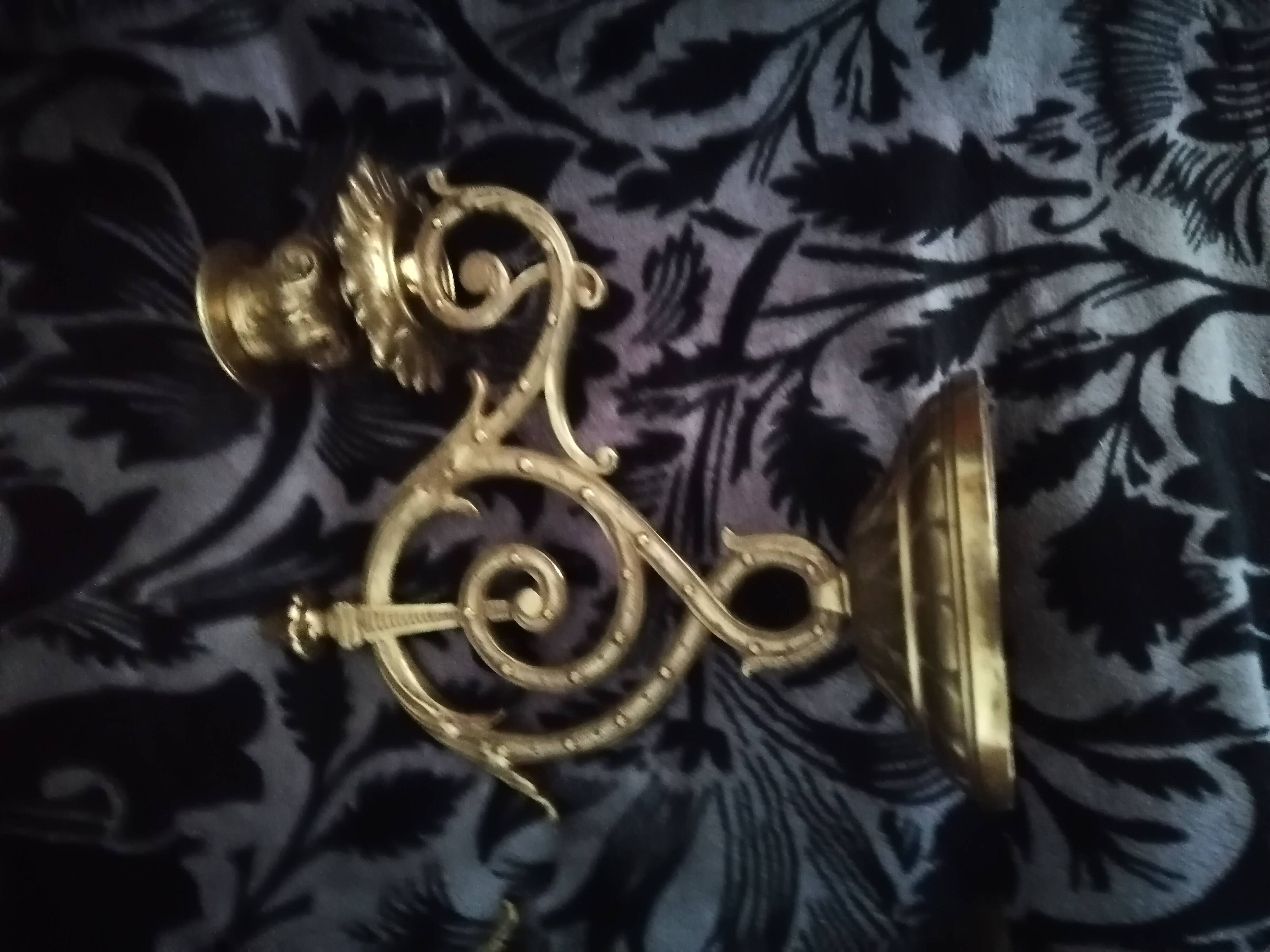 Pair of old bronze candlestick