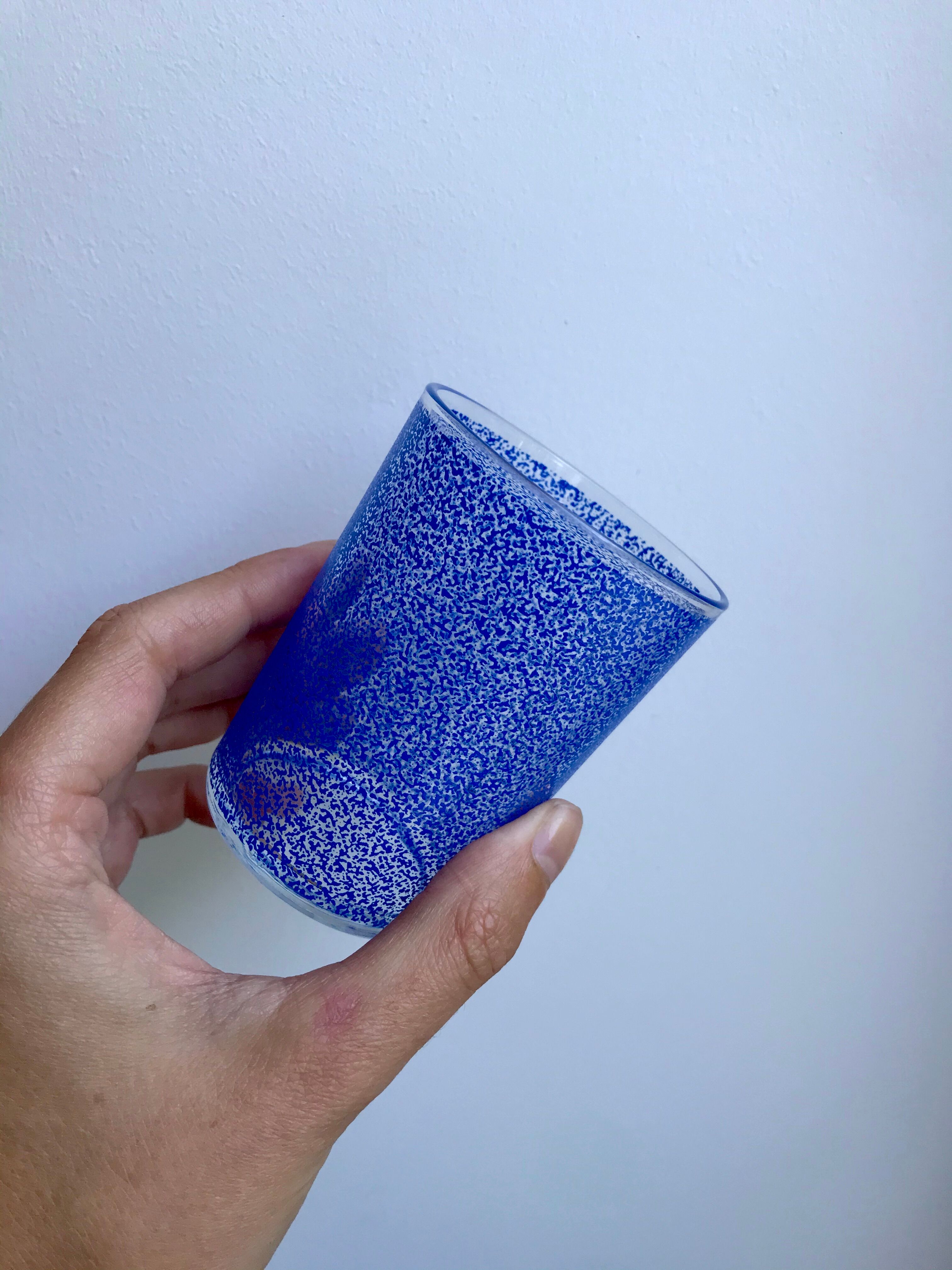 Set of 8 colored water glasses 70s