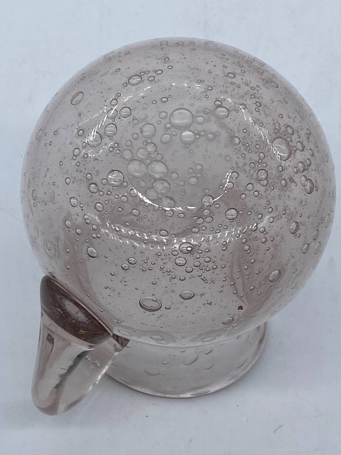 Biot style bubbled glass pitcher, pink tones, vintage