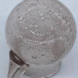 Biot style bubbled glass pitcher, pink tones, vintage