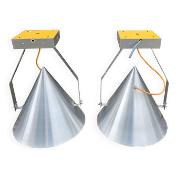 2 plafonniers, appliques de style industriel