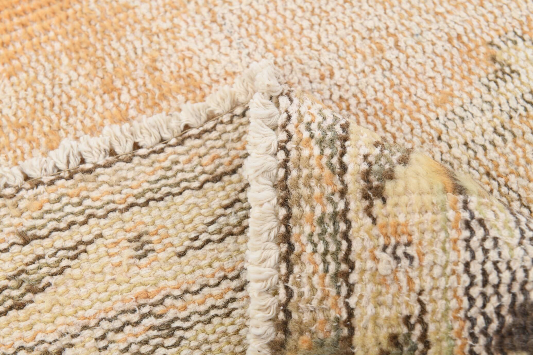 6x9 Peach Yellow Soft Pastel Turkish Vintage Rug, 185x276Cm SK 5250