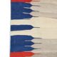 Wool Kilim Rug Earthy Beige, Vibrant Blue & Red 128 x 116 cm