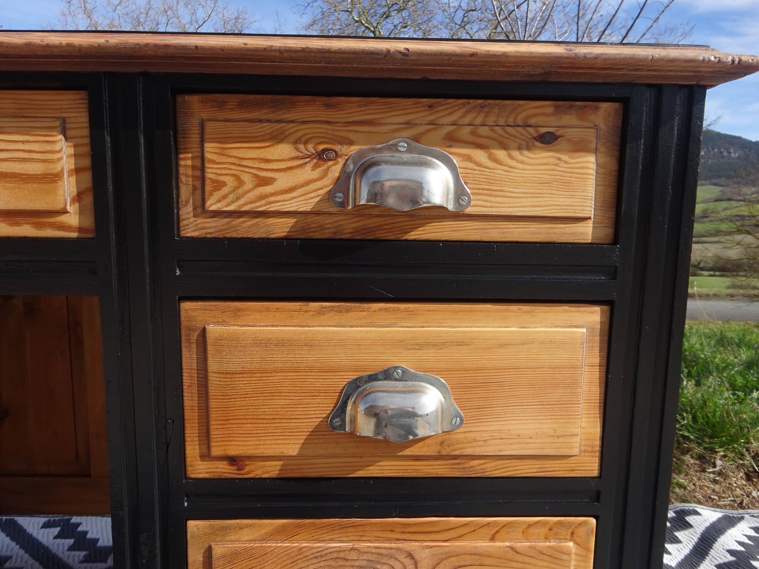 Vintage pine desk, restored
