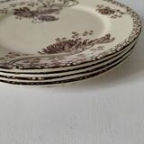 Set of 4 Sarreguemines plates, Royat model, 19th century, early 20th century