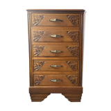 Commode semainier old era Art Deco in Walnut renovated