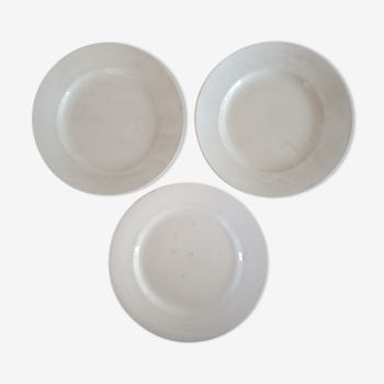 3 assiettes terre de fer Digoin