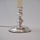 Mappin & Webb vintage pair candlestick table lamps, silver plate, signed, 1980`s ca, English