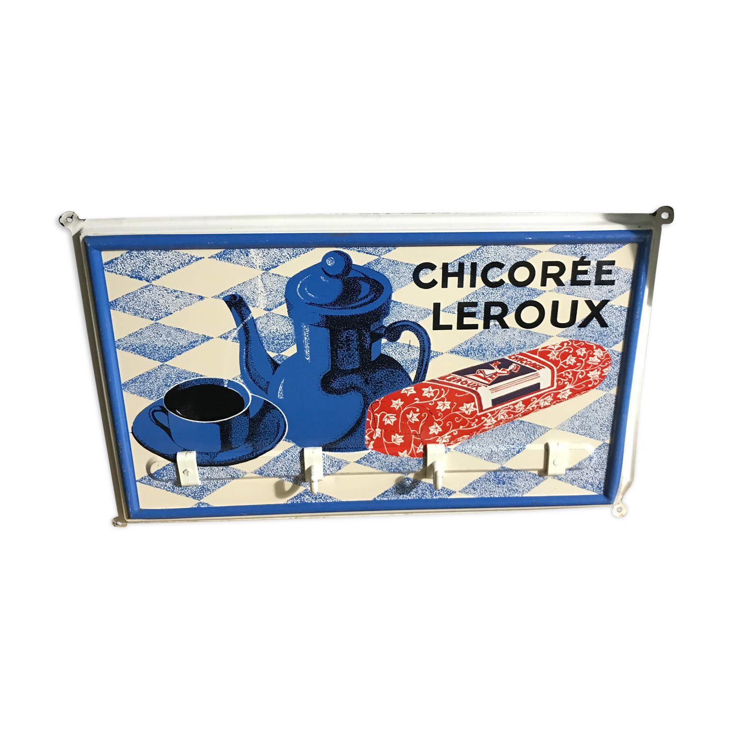 Tôle sérigraphiee chicorée Leroux accroche torchons