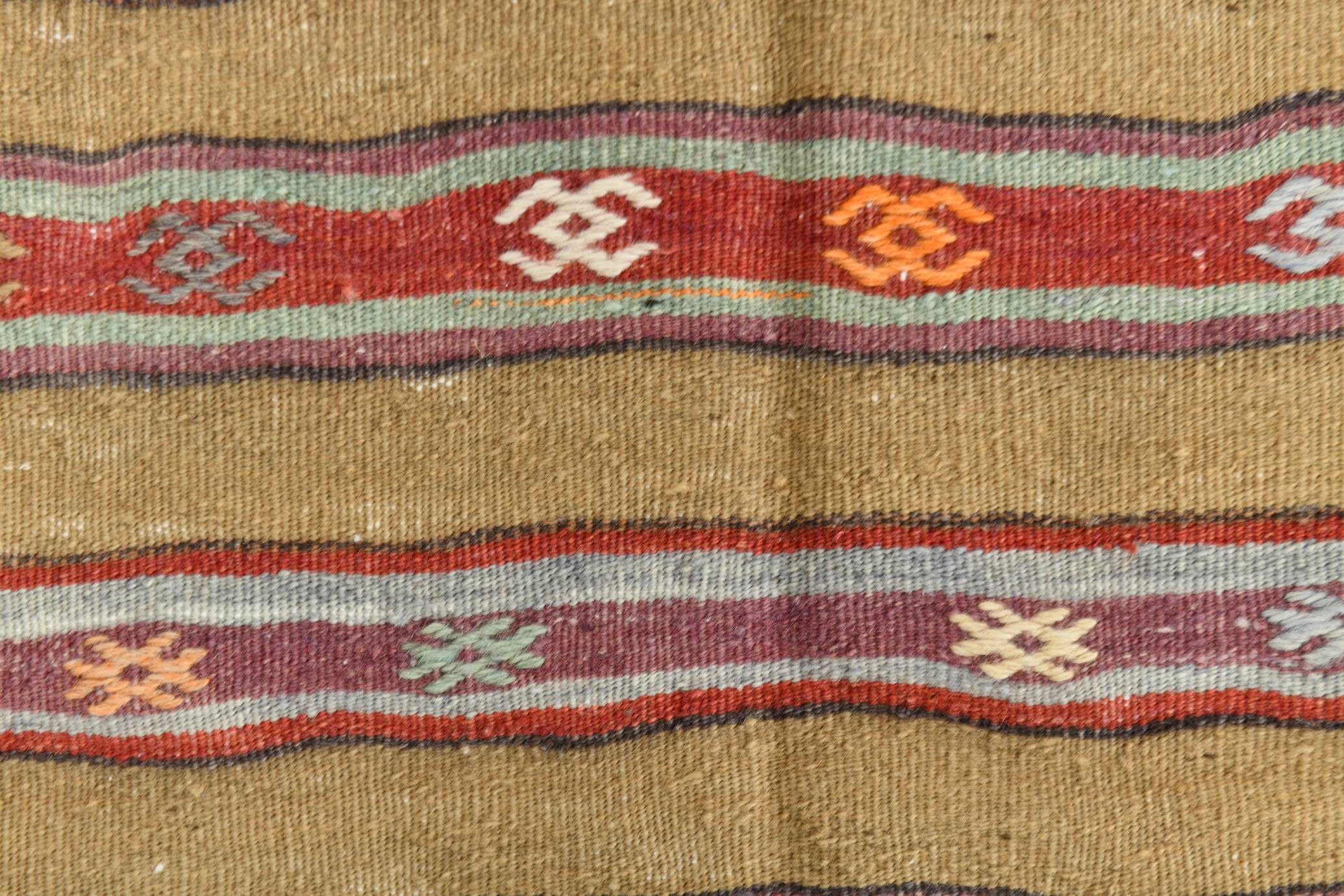 5x6 Unique Wall Hanging Option, Vintage Wool Area Kilim Rug, 148x191Cm