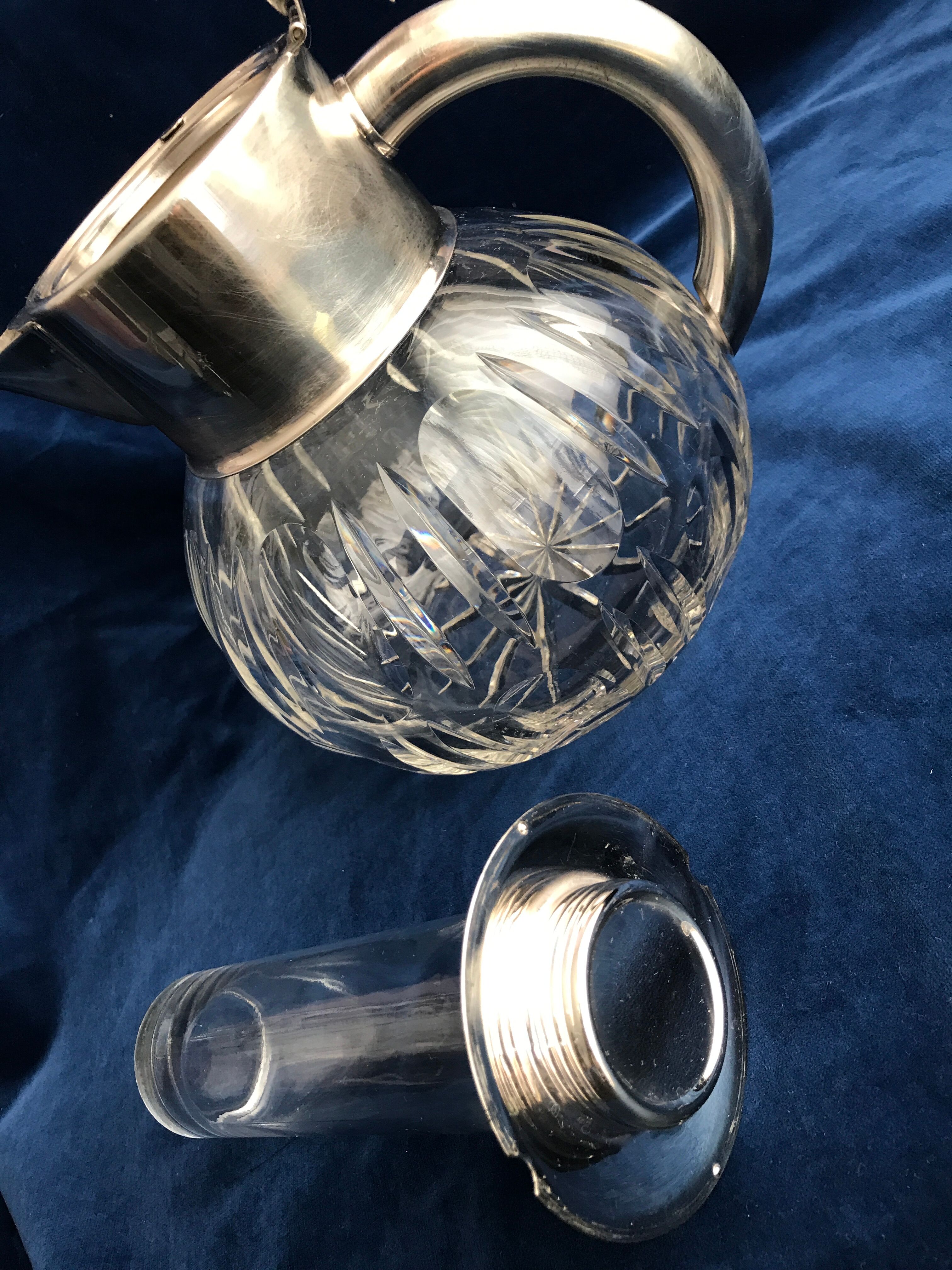 Old crystal orangeade decanter