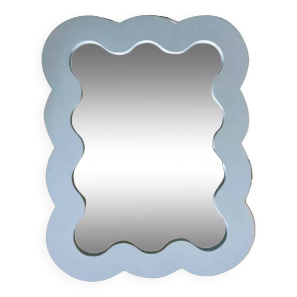Miroir nuage en bois ondulé