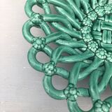 Woven ceramic fruit bowl basket