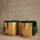 Set of 2 Mid-century brass swivel lounge chairs, Italy mid-century