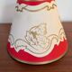 Red and gold conical lampshade