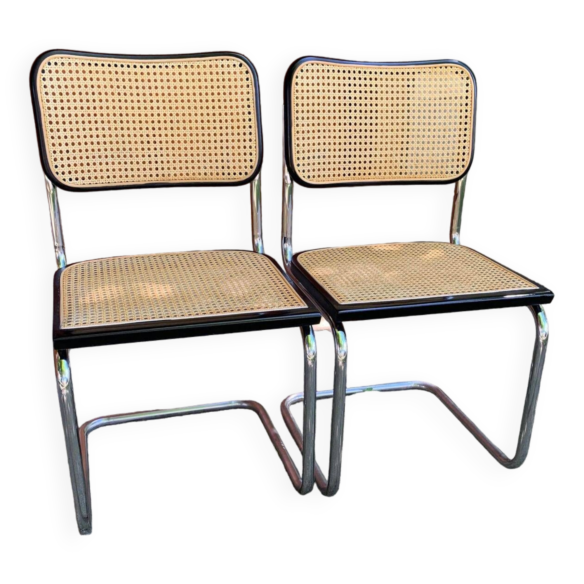 Mid-Century Modern Italian Marcel Breuer B32 Cesca Chair, 70s set of 4