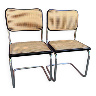 Mid-Century Modern Italian Marcel Breuer B32 Cesca Chair, 70s set of 4