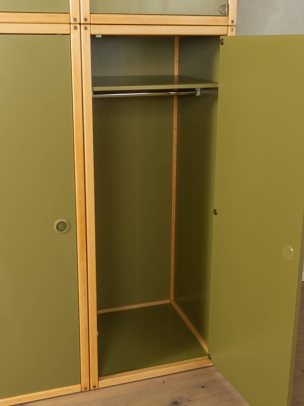 Système d'armoires Flötotto quatre pièces, années 1970, vert, hêtre, HPL