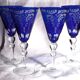 Cobalt blue patterned stem glass and frosted glass, 10x24cm