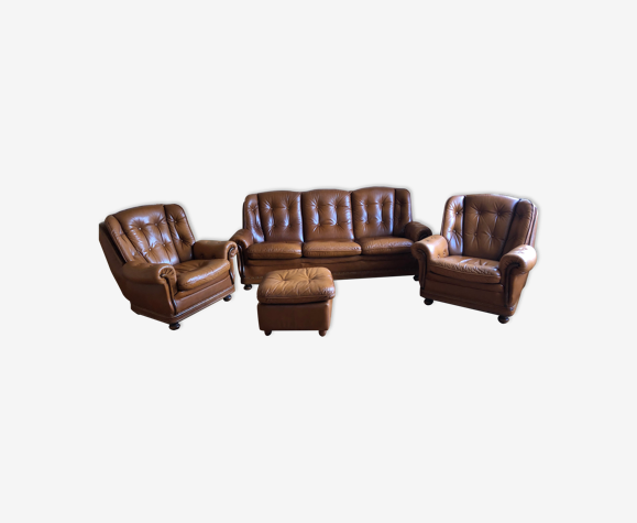 English style leather lounge set