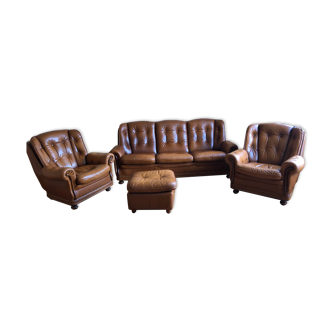 English style leather lounge set