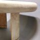 Coffee table in mosaic travertine and brass 70
