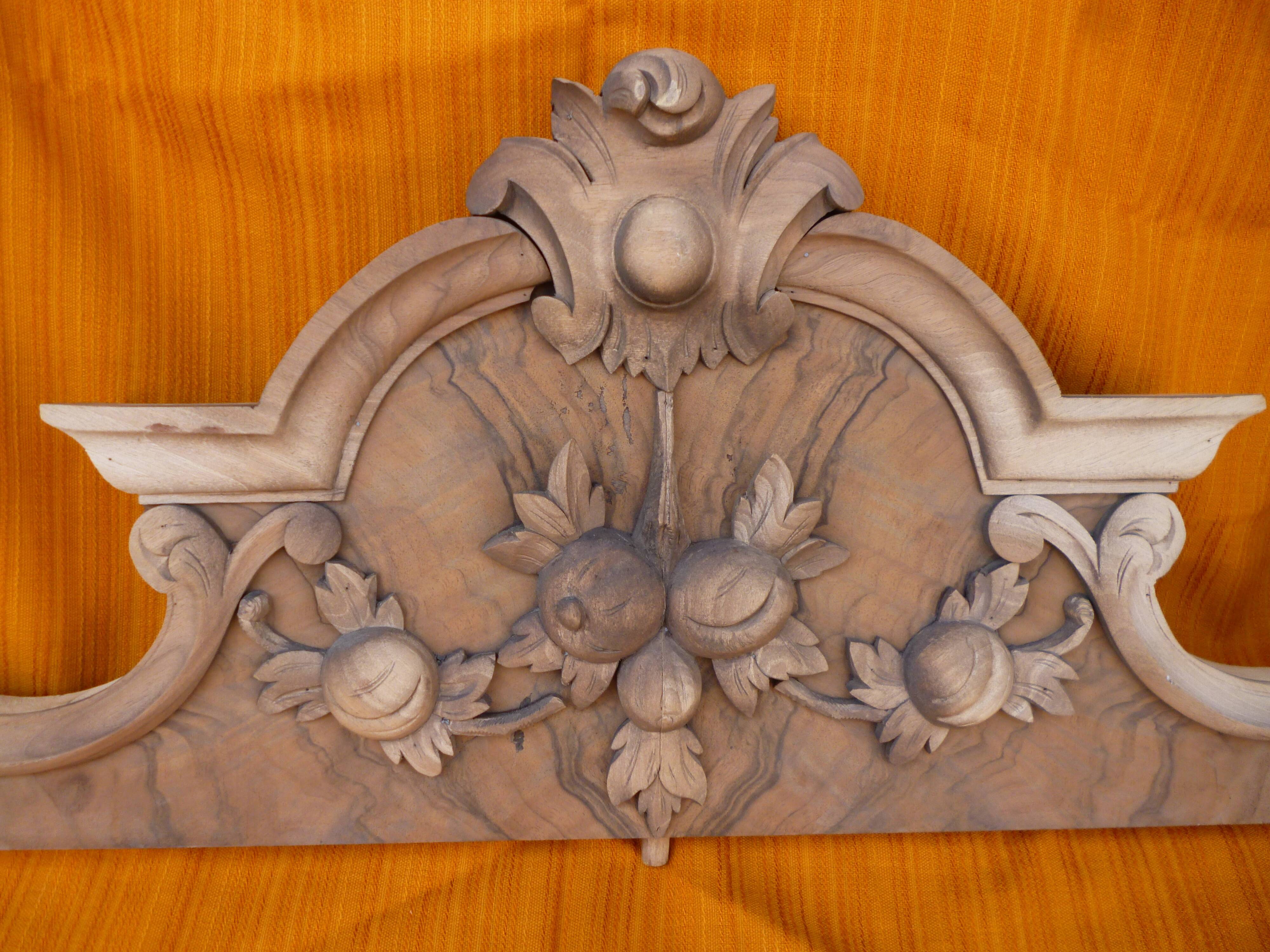 Carved wooden pediment
