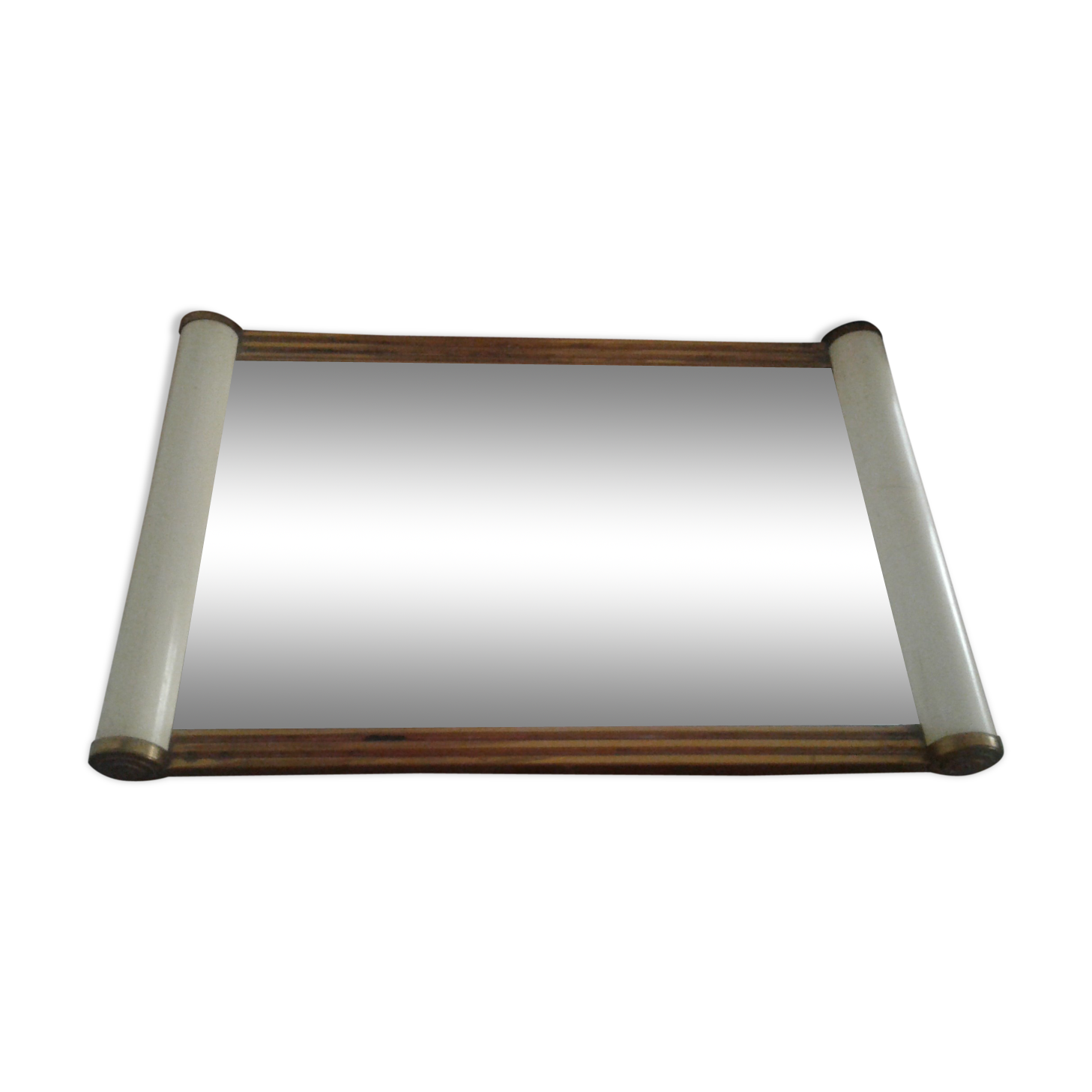 Art deco tray metal and mirror