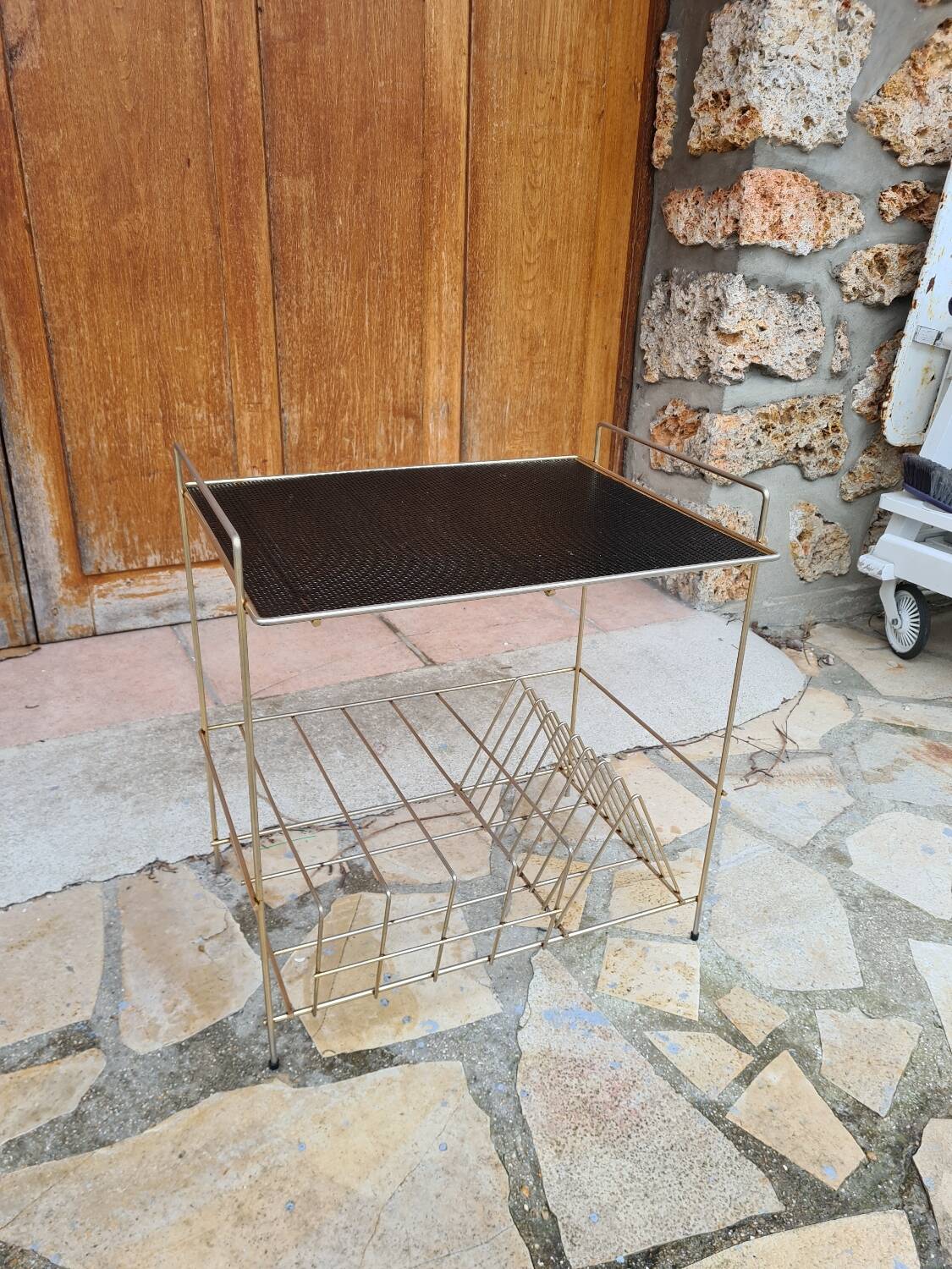 Vintage vinyl side table