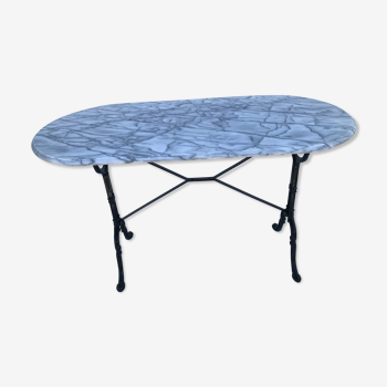 Oval marble bistro table