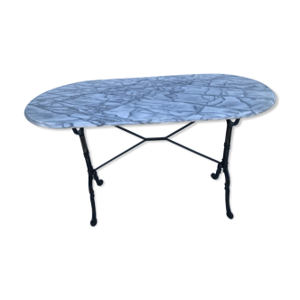 Table bistrot marbre ovale
