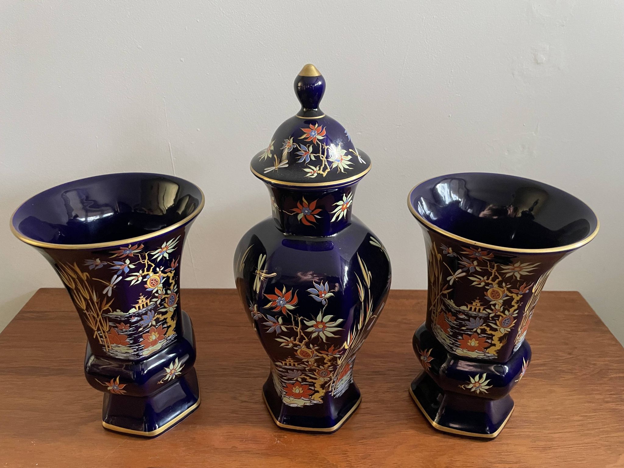 Ensemble de trois pièces en 22K, Echt Cobalt Bareuter Bavière Allemagne
