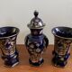 22K three piece set, Echt Cobalt Bareuter Bavaria Germany