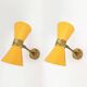 Pair of Italian diabolo wall lights, design 1950.