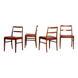Arne Vodder Model 430 Dining Chairs in Aubergine Leather for Sibast Møbler