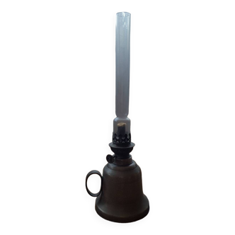 Lampe à  pétrole en étain