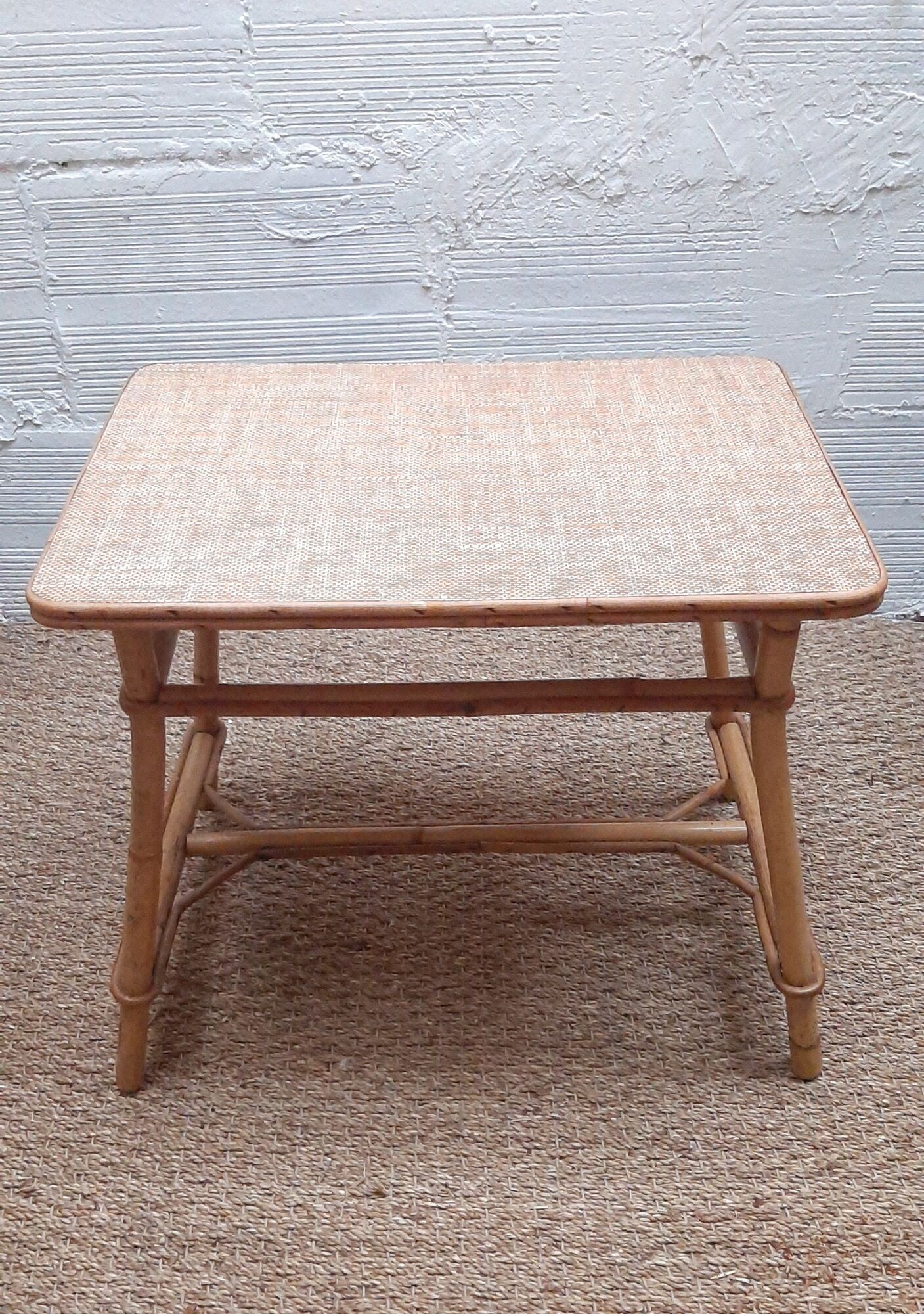 Set desk and armchair child rattan wicker 70s